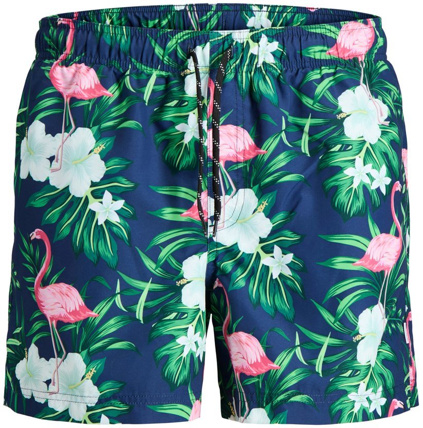 Jack & Jones Jack&Jones męskie kąpielówki JWHARUBA SWIM PRINTS SHORTS 12206537 NAVY BLAZER FLAMINGO S