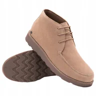 Półbuty męskie - Wygodne zamszowe buty męskie za kostkę chukka beżowe OM-FOCS-0164 V1 r. 44 - miniaturka - grafika 1