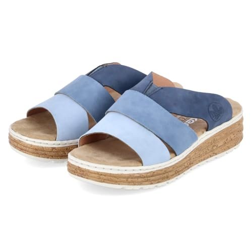 Rieker Klapki damskie 62780, niebieskie, 37 EU