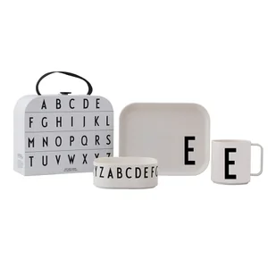 3-częściowy zestaw naczyń dla dzieci z kuferkiem Design Letters Classics E - Zestawy naczyń dla dzieci - miniaturka - grafika 1