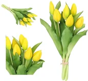 Sztuczne kwiaty - TULIPANY BUKIET TULIPANÓW GUMOWE GUMOWANE JAK ŻYWE 7SZT. - miniaturka - grafika 1