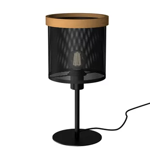 Luminex Beril 3748 Lampa stołowa lampka 1x60W E27 czarny/naturalny - Lampy stojące - miniaturka - grafika 1