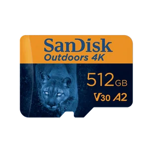 SanDisk Outdoors 4K MicroSDXC UHS-I Card with SD Adapter - 512GB - SDSQXAV-512G-GN6VA - Karty pamięci - miniaturka - grafika 1