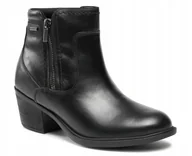 Botki damskie - CLARKS DAMSKIE BOTKI CZARNE SKÓRZANE OBCAS 36 ŻTE - miniaturka - grafika 1