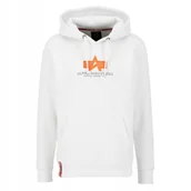 Bluzy męskie - Bluza z kapturem Alpha Industries Basic Rubber 178312RB 09 Biała S - miniaturka - grafika 1