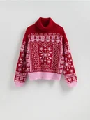 Swetry damskie - Reserved - Sweter ze świątecznym motywem - wielobarwny - miniaturka - grafika 1