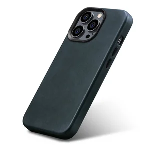 iCarer Oil Wax Premium Leather Case skórzane etui iPhone 14 Pro Max magnetyczne z MagSafe ciemnoniebieski (WMI14220704-BU) - Etui i futerały do telefonów - miniaturka - grafika 7