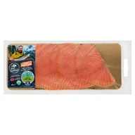 Ryby wędzone - Carrefour Targ Świeżości Łosoś atlantycki filet wędzony na zimno plastry 250 g - miniaturka - grafika 1