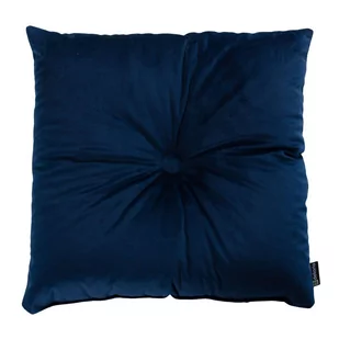 Poduszka kwadratowa Velvet z guzikiem, granat, 37 x 37cm, Velvet - Poduszki - miniaturka - grafika 1