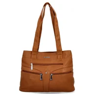 Torebki damskie - Torebka Damska Na Ramię Shopper Bag firmy Hernan 8006 Jasno Ruda - miniaturka - grafika 1