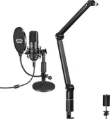 Mikrofony komputerowe - Mikrofon Mozos Mikrofon Mozos USB MKIT-900PRO Gamer + Statyw biurkowy SB38-BK - miniaturka - grafika 1