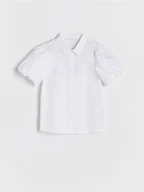 Koszulki dla dziewczynek - Reserved - Koszula z bufkami - biały - miniaturka - grafika 1