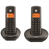 Telefony stacjonarne - MOTOROLA E202 Duo DECT Czarny - miniaturka - grafika 1