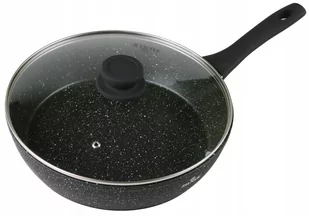 Patelnia Marmurowa Głęboka 22cm Z Pokrywką 7714 - Patelnie - miniaturka - grafika 1