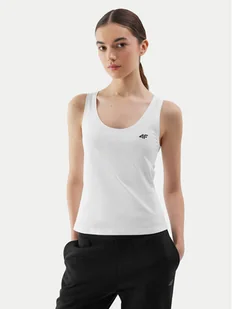 4F Top 4FWSS24TSLEF041 Biały Slim Fit - Koszulki i topy damskie - miniaturka - grafika 1