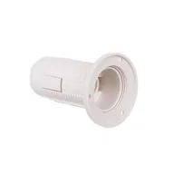 Akcesoria do oświetlenia - Oprawka E14 biała z kołnierzem termoplastyczna Duwi - miniaturka - grafika 1