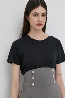 Koszulki i topy damskie - Custommade t-shirt bawełniany kolor czarny - grafika 1