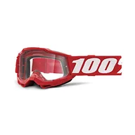 Gogle i okulary motocyklowe - 100Percent ACCURI 2 młodzieżowe gogle czerwone - przezroczyste soczewki - miniaturka - grafika 1