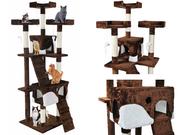 Drapaki dla kotów - Malatec Drzewko dla kota 170cm brązowo-białe 5902367975760 - miniaturka - grafika 1