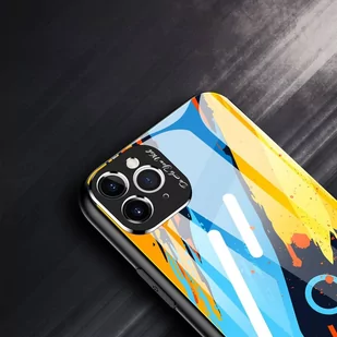 Color Glass Case etui pokrowiec nakładka ze szkła hartowanego z osłoną na aparat iPhone 11 Pro Max pattern 2 - Etui i futerały do telefonów - miniaturka - grafika 3
