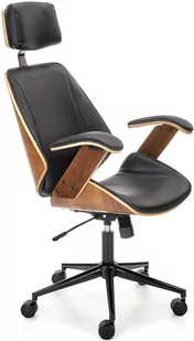 Fotel biurowy, krzesło biurowe Halmar Fotel biurowy skórzany IGNAZIO - czarny - Fotele i krzesła biurowe - miniaturka - grafika 1