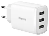 Ładowarki do telefonów - Baseus Compact Quick Charger, 3x USB, 17W biała - miniaturka - grafika 1