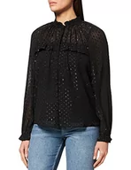 Bluzki damskie - Q/S designed by Bluzka damska z długim rękawem, luźna bluza, szary/czarny., 32 PL - miniaturka - grafika 1