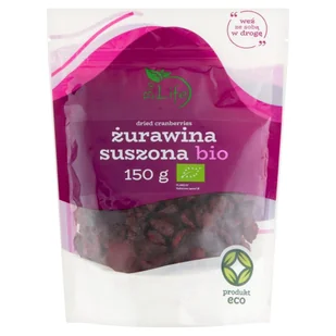 BioLife Żurawina suszona Bio 150 g - Zdrowa żywność - miniaturka - grafika 1