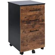 Szafki biurowe - Szafka na kółkach z szufladą ciemny brąz stolik nocny 42x40x72 VBS4 Begryf - miniaturka - grafika 1