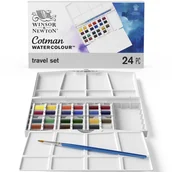 Farby i media malarskie - Winsor & Newton, Zestaw farb akwarelowych Cotman w kostkach, Painting plus, 24 kolory - miniaturka - grafika 1