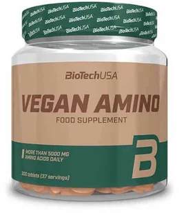 BioTech USA Vegan Amino (Wegańskie Aminokwasy) 300 Tabletek wegańskich - Aminokwasy - miniaturka - grafika 1