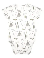 Body dla niemowląt - Chłopięce Body bawełniane krótki rękaw Indiański Wzór biały, Nicol,r.74 - miniaturka - grafika 1