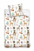 Pościel dla dzieci - POŚCIEL bawełniana ZWIERZĘTA las lis niedźwiedź jeż sowa jeleń 160x200 cm - miniaturka - grafika 1