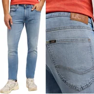 Spodnie męskie - Lee LUKE SLIM Blue Wave mocno zwężane spodnie jeansowe na lato W34 L30 - miniaturka - grafika 1