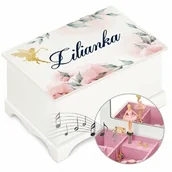 Pozytywki dla dzieci - Szkatułka drewniana z pozytywką i nadrukiem dla dziewczynki na imieniny - miniaturka - grafika 1