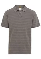 Koszulki męskie - camel active Męska koszulka polo z krótkim rękawem z czystej bawełny, szary, XL - miniaturka - grafika 1