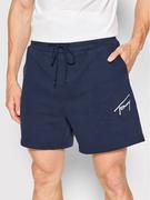 Spodnie sportowe męskie - Tommy Jeans Szorty sportowe Tjm Signature DM0DM12957 Granatowy Regular Fit - miniaturka - grafika 1
