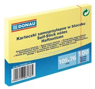 Etykiety samoprzylepne i bloki etykiet - Donau Bloczek samoprzylepny 105x76 mm 1x100 kart jasnożółty - miniaturka - grafika 1