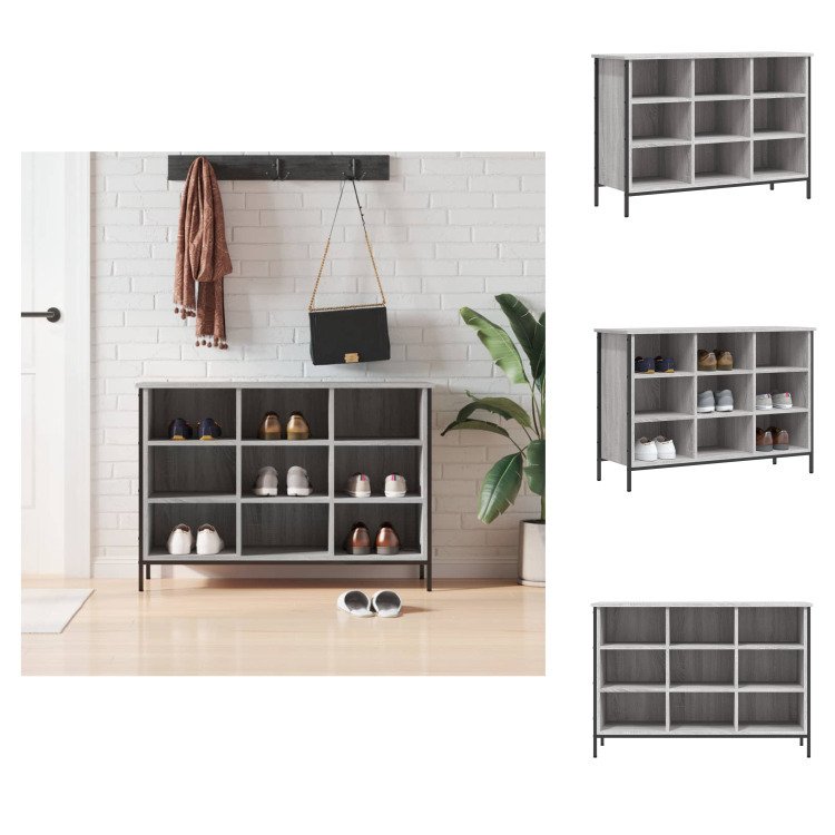 vidaXL Stojak na buty szary Sonoma 100x35x70 cm Materiał drewnopochodny - Stojaki i szafki na buty
