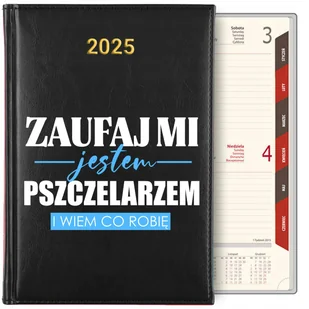 KALENDARZ TERMINARZ PLANER DZIENNY Czarny A5 2025 Prezent PSZCZELARZA WZORY - Notesy i bloczki - miniaturka - grafika 1