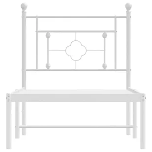 Metalowa rama łóżka z wezgłowiem, biała, 80x200 cm Lumarko! - Łóżka - miniaturka - grafika 6