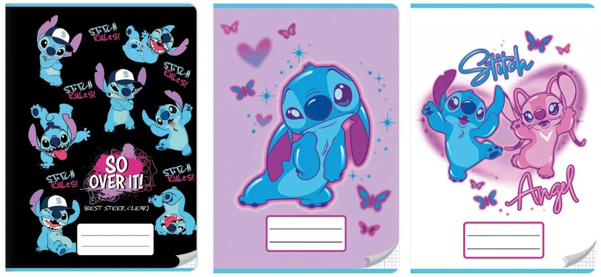 Zeszyt szkolny A4 32 kartki kratka Stitch Beniamin zestaw 10 szt