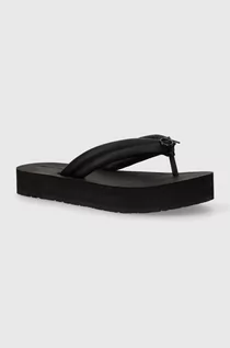 Klapki i japonki damskie - Calvin Klein japonki FLATFORM FLIP FLOP RELOCK damskie kolor czarny na platformie HW0HW02063 - grafika 1