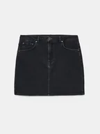 Spódnice - Mohito - Jeansowa spódnica mini - czarny - miniaturka - grafika 1