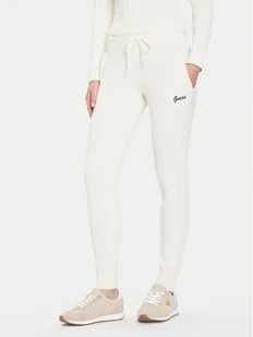 Guess Spodnie dzianinowe V5BB20 Z0572 Écru Regular Fit - Spodnie sportowe damskie - miniaturka - grafika 1