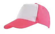 Czapki męskie - 5 segmentowa czapka SHINY, różowy, biały - miniaturka - grafika 1