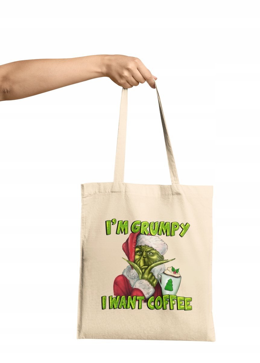 Torba Shopper Materiałowa Na Ramię Prezent Na Święta Grinch Różne Wzory