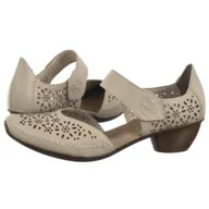 Sandały damskie - Sandały Beżowe 43750-62 Beige (RI250-a) Rieker - miniaturka - grafika 1