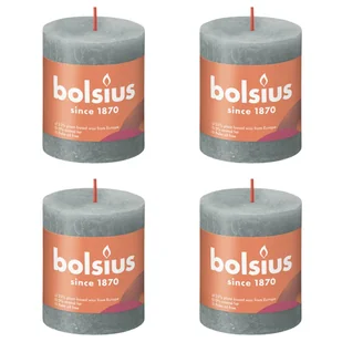Bolsius Świece pieńkowe Shine, 6 szt., 80x68 mm, eukaliptusowa zieleń Sfeerpunt - Świece - miniaturka - grafika 1