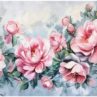 Fototapety - Fototapeta Kwiaty Róże Natura Niebieski 400x280 cm Tapeta Do Sypialni Salonu Kuchni Na Flizelinie - miniaturka - grafika 1